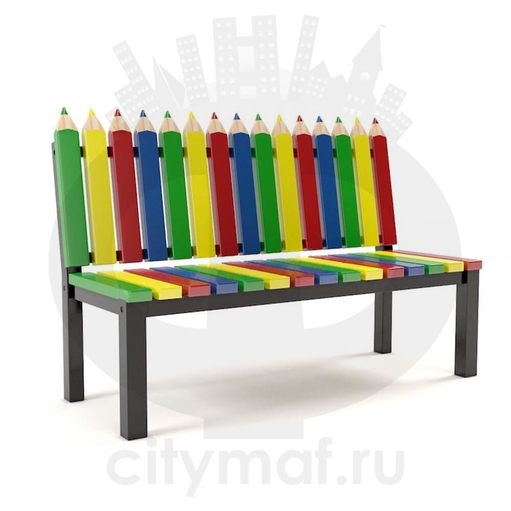 Скамейка деревянная для детских площадок «Палитра»