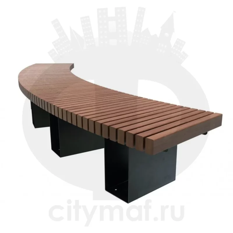 Уличная скамейка без спинки «Радиус»