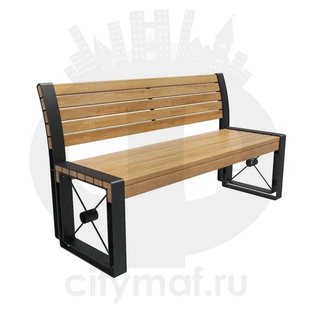 Скамейка стальная «София» с подлокотниками
