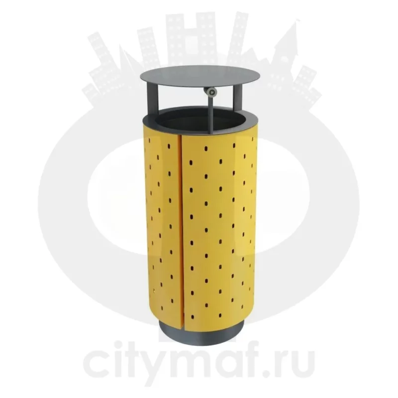 Урна стальная «Стеллар» круглая с крышкой