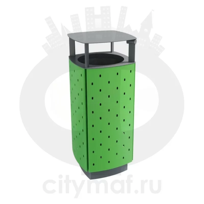 Урна стальная «Стеллар» квадратная с крышкой