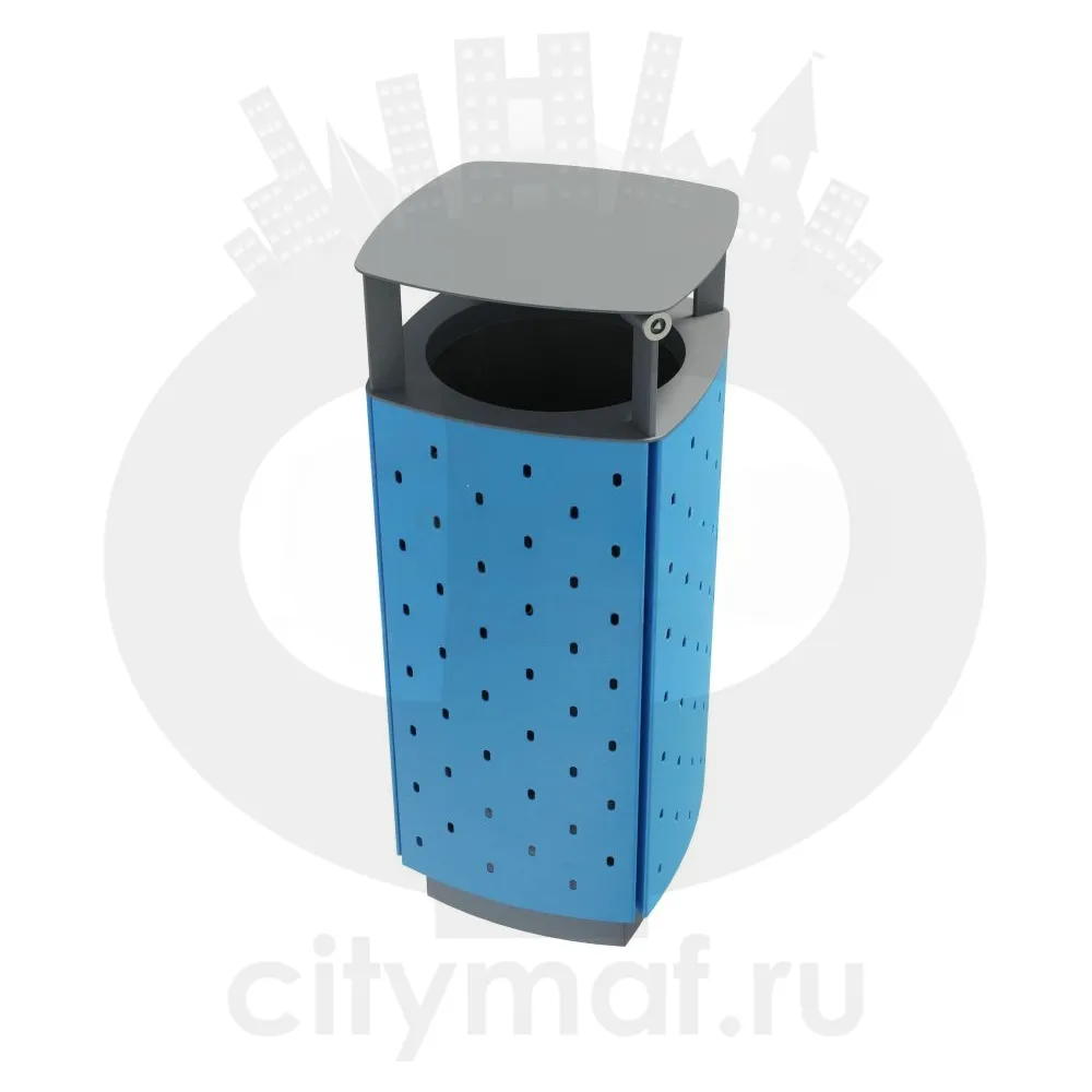 Урна стальная «Стеллар» квадратная с крышкой
