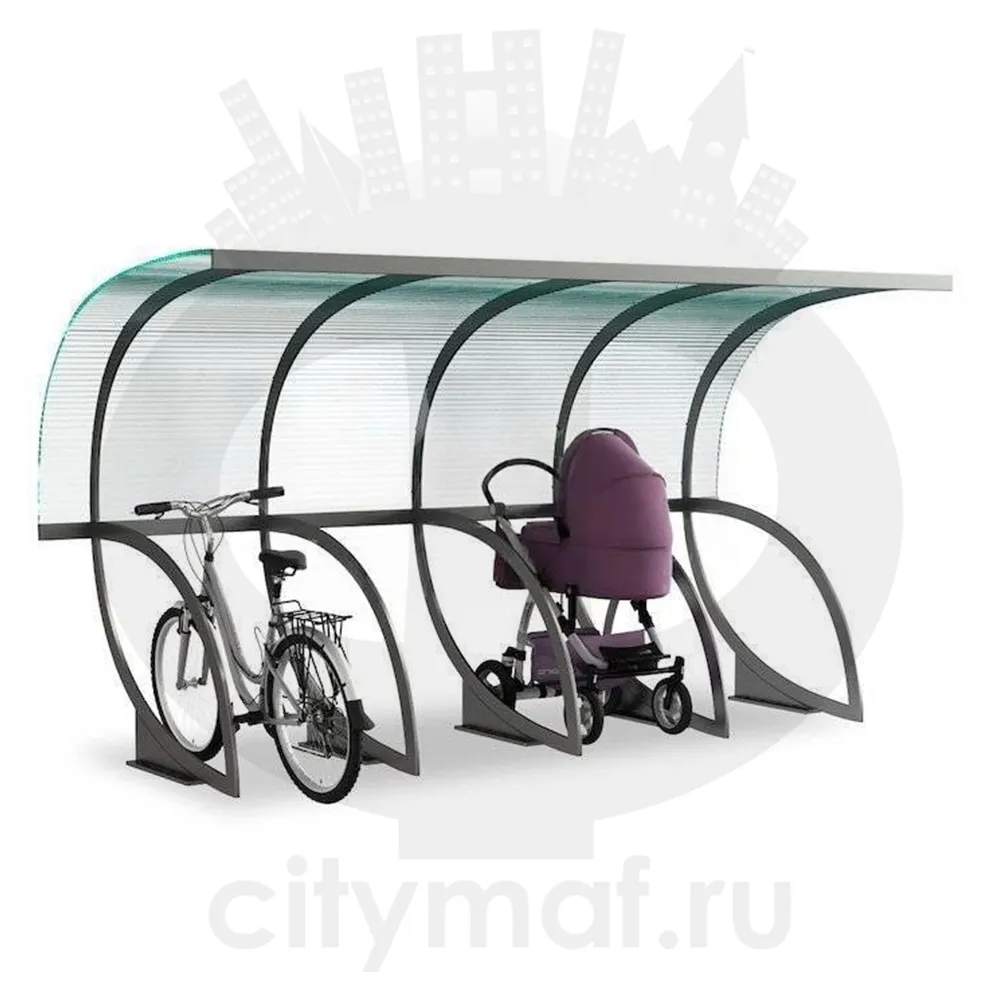 Парковка для колясок и велосипедов с навесом 01